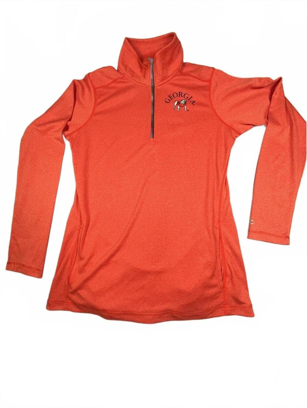 Champion Georgia Bulldogs Women's Red Athletic Pullover Quarter-Zip Top Large